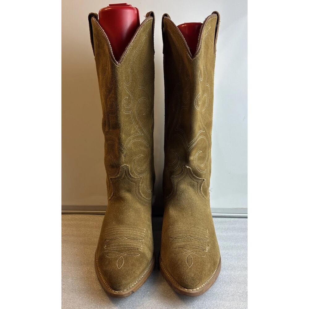 Acme Tan Suede Leather Women Size 8.5 M Western 8322